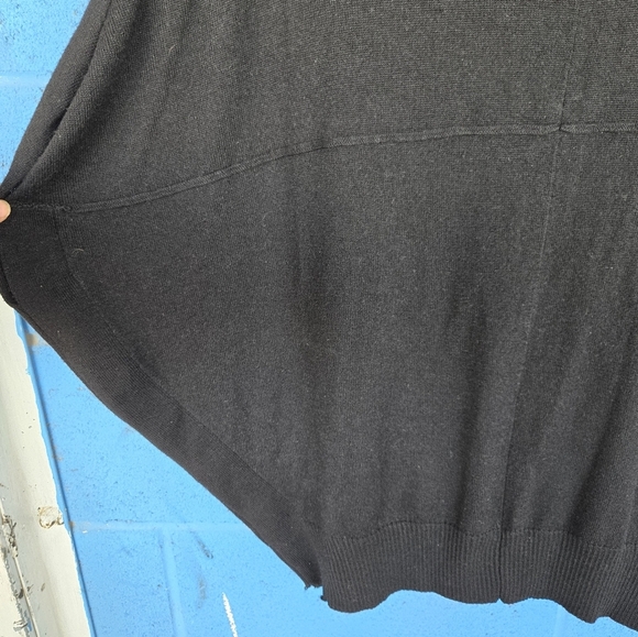 Karen Kane Women's cocoon short sleeve black cardigan Marino&Sheep wool Sz M - Picture 7 of 8